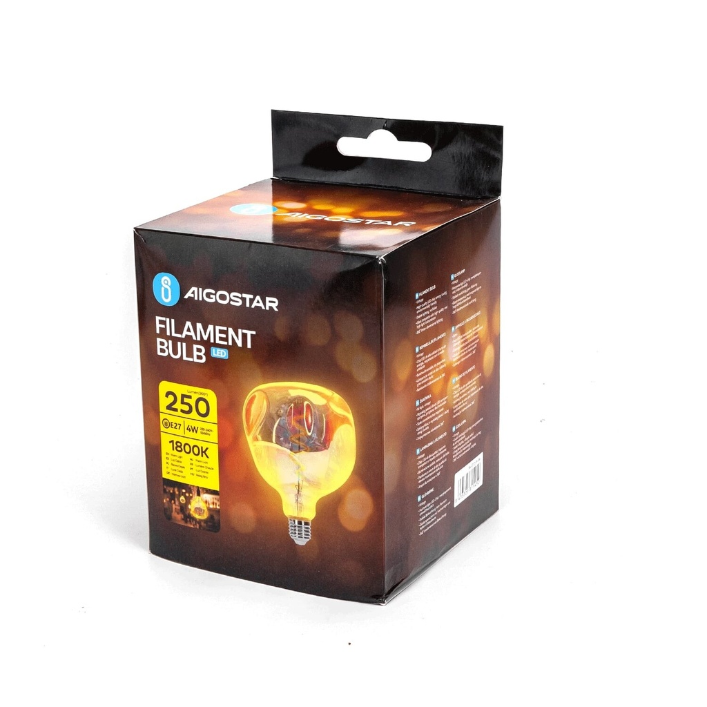 LED Filament Alien E27 G125 4W Warm Light 1800K Extra warm white - Image 4