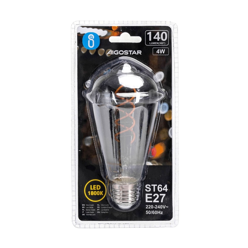 LED Filament Bulb Smoky ST64 E27 4W 1800K - Image 3