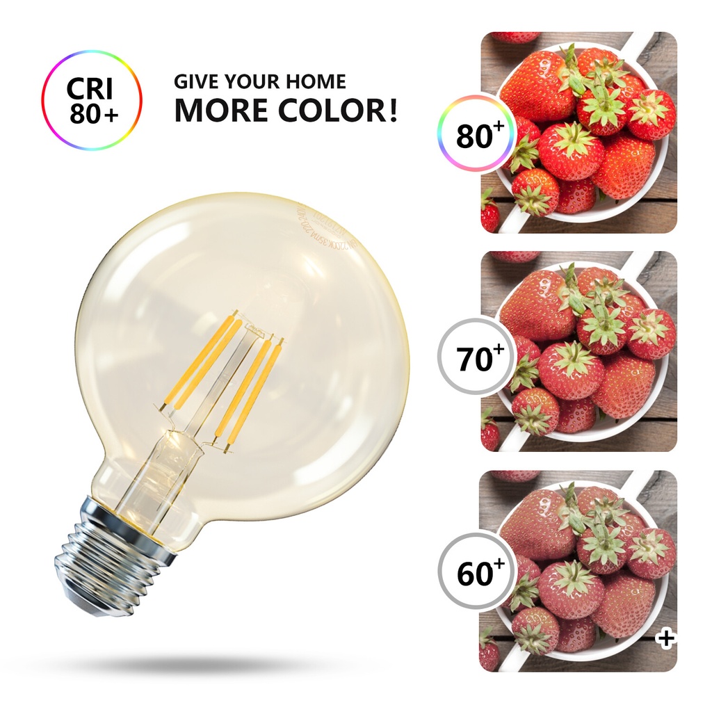 LED filament E27 G95 Amber - Image 6