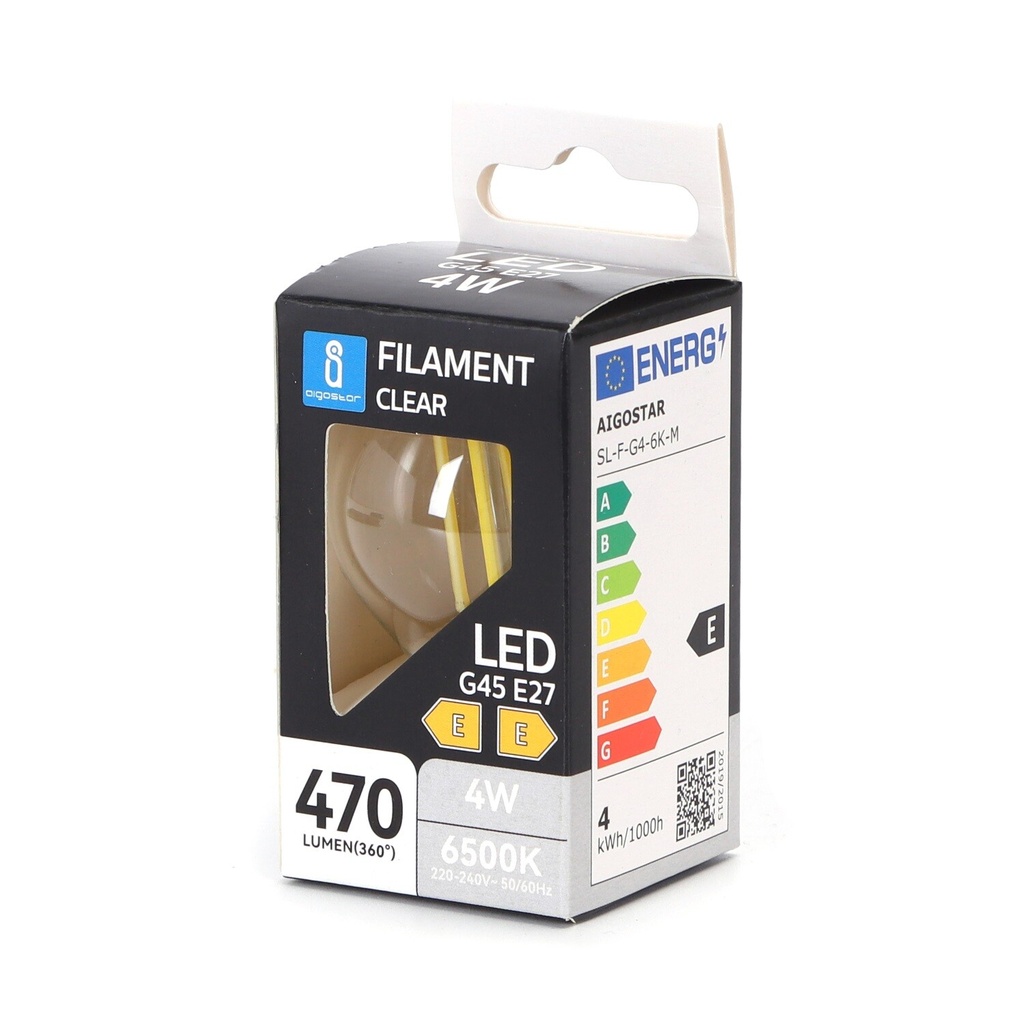 LED filament lamp E27 G45 4W 6500K - Image 2