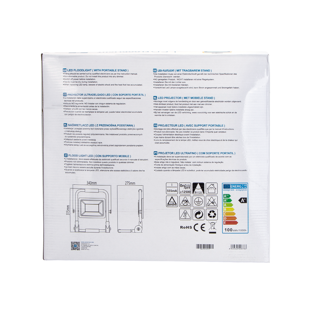 Led Floodlight 100W with portable stand - Image 7