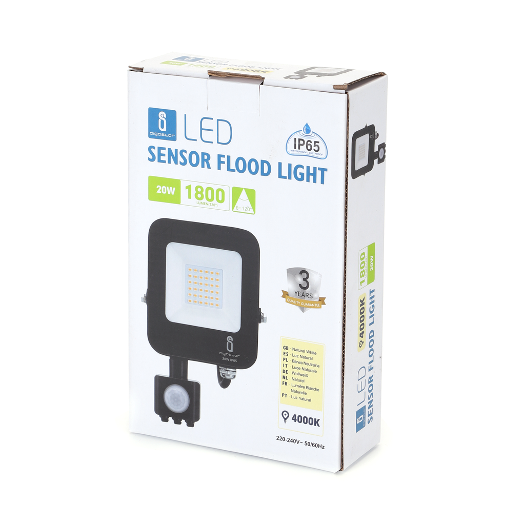 LED flood light 20W PIR 4000K IP65 IK07 - Image 4