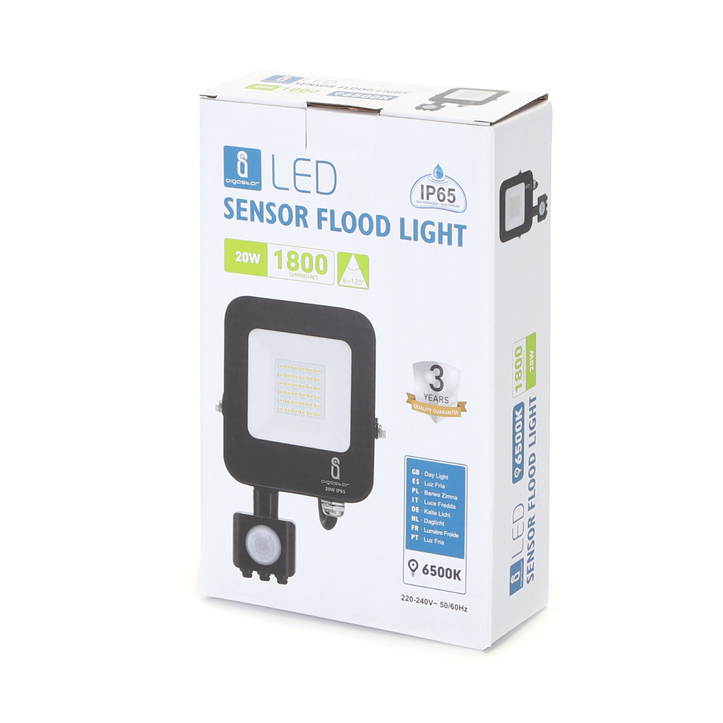 LED flood light 20W PIR 6500K IP65 IK07 - Image 4