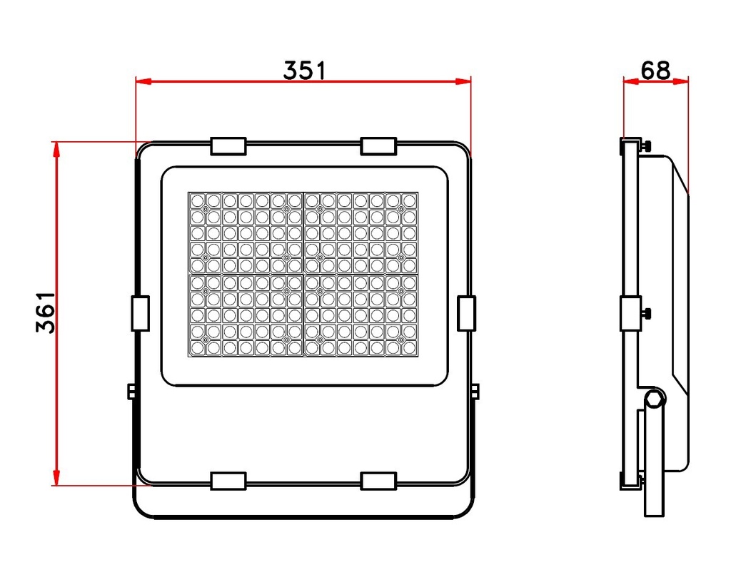 LED floodlight PRO 200W IP66 3000K 830 - Image 4