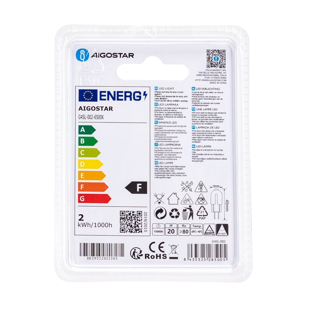 LED G4 1.7W daylight 6500K, 12V AC/DC - Image 6