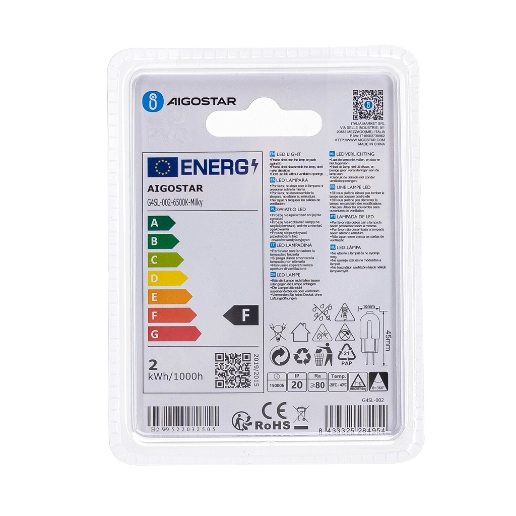 Led G4 1.7W daylight AC/DC 12V 6500K - Image 6