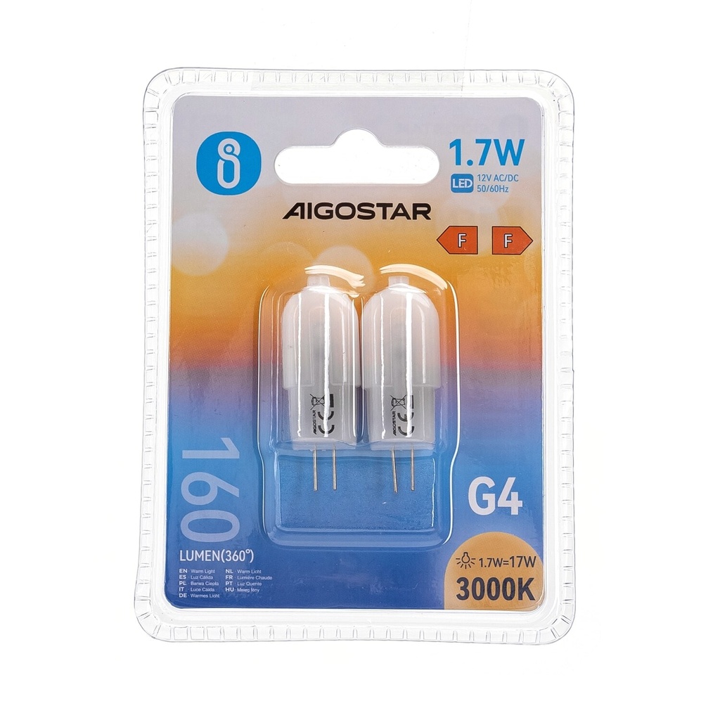 Led G4 1,7W warm white AC/DC 12V 3000K 2-pack - Image 4