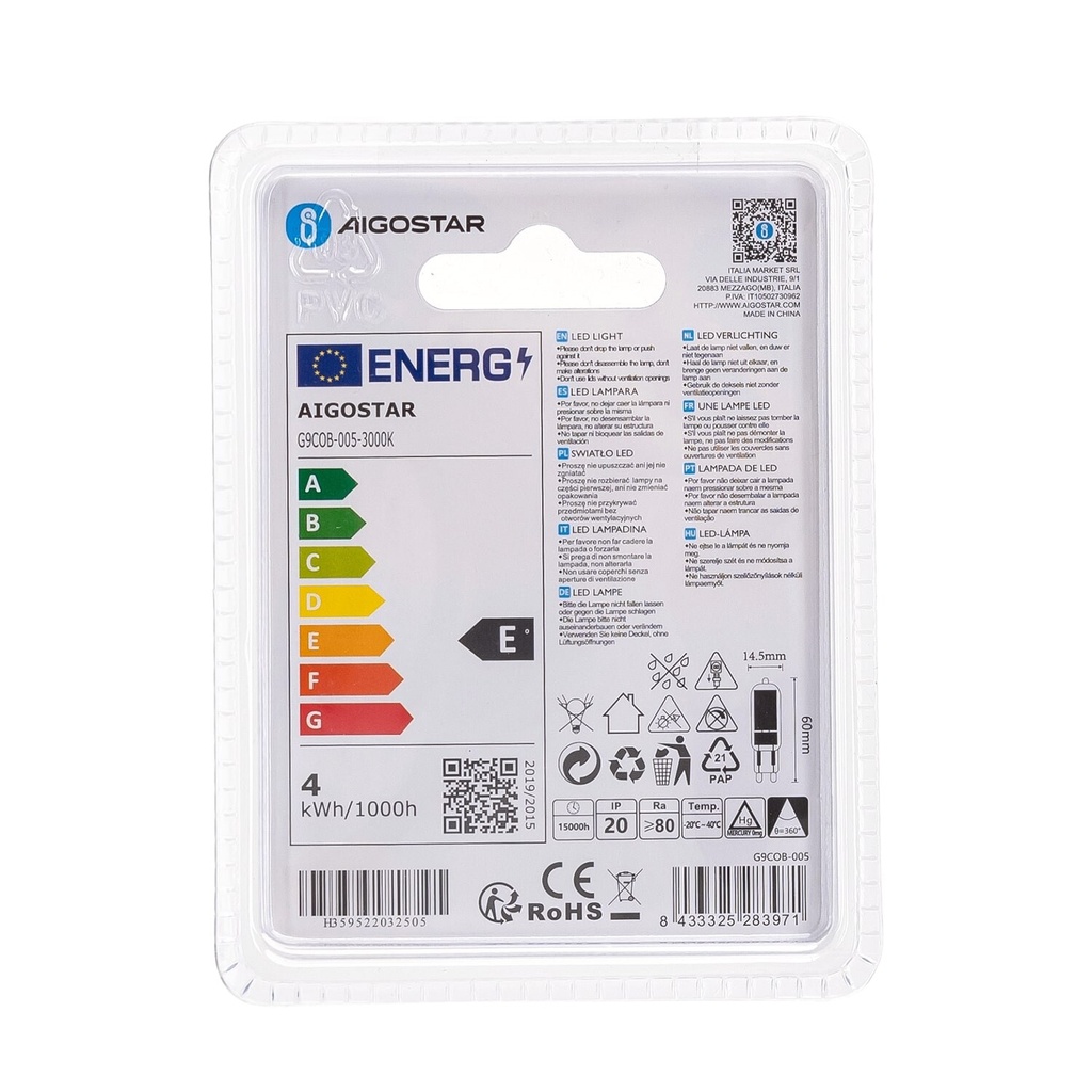 LED G9 4W 3000K Glass - Image 6