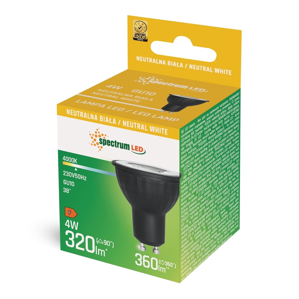 LED GU10 230V 6W SMD 38DEG NW Black 840 - Image 2