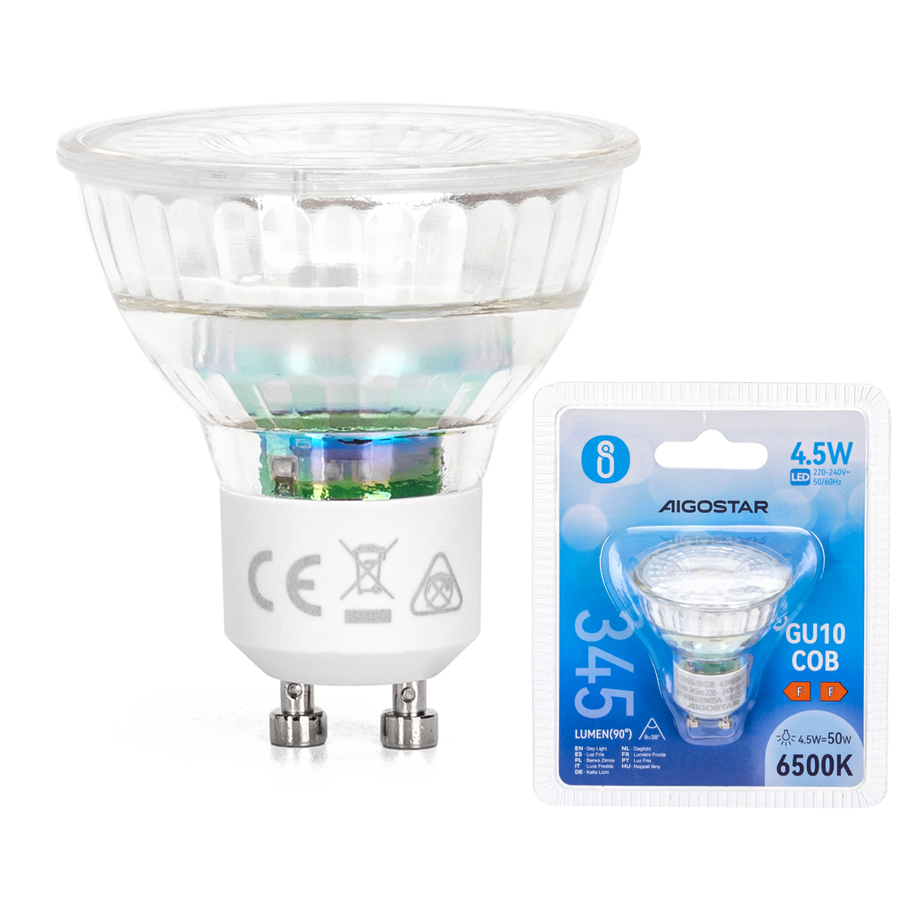 LED GU10 COB 4.5W Glass 3000K Warmwhite - Image 3