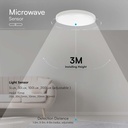 LED Microwave sensor ceiling light 18W 3000K IP44 - Image 4