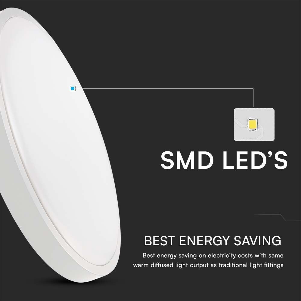 LED Microwave sensor ceiling light 18W 3000K IP44 - Image 6