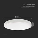 LED Microwave sensor ceiling light 24W warm white IP44 - Image 3