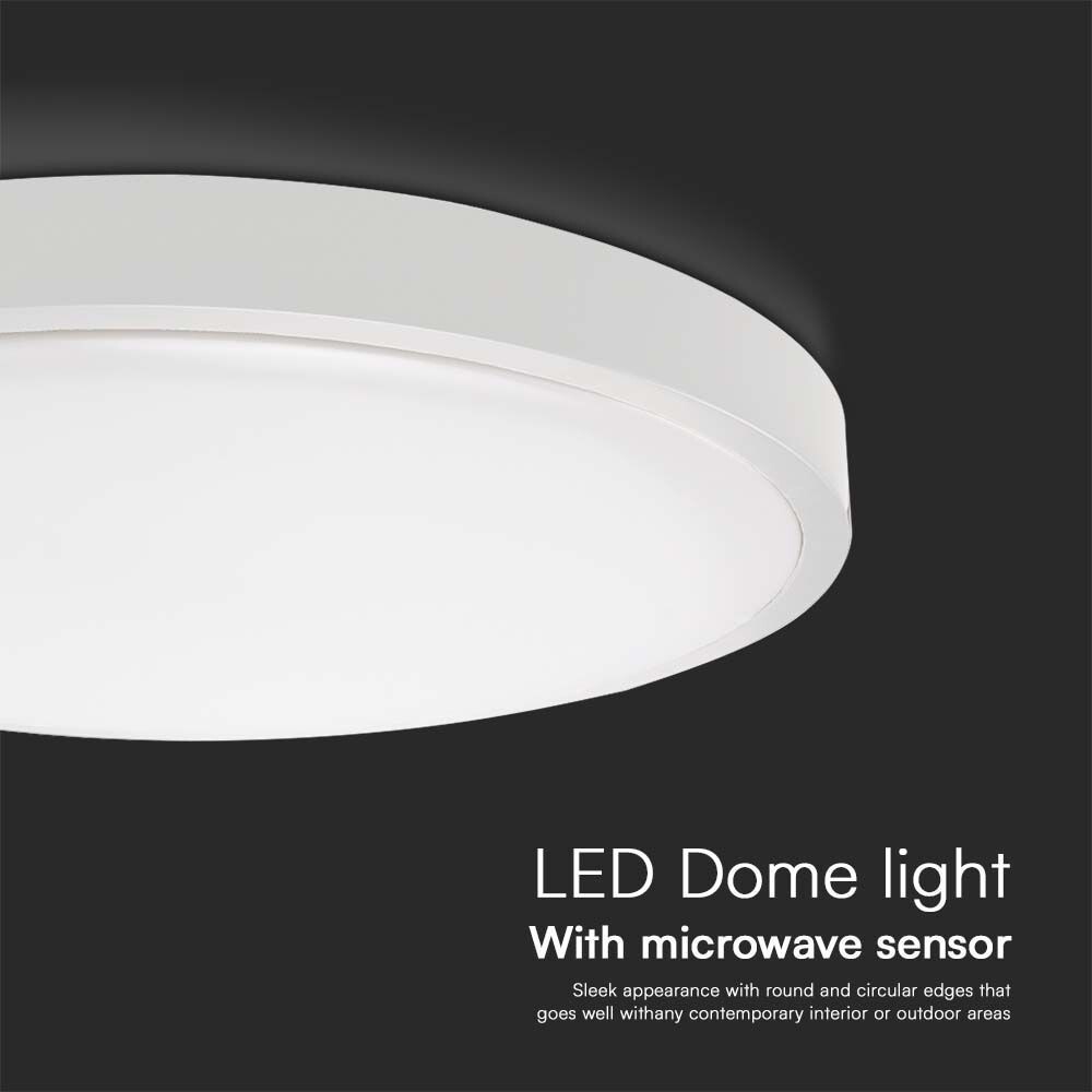 LED Microwave sensor ceiling light 24W warm white IP44 - Image 4