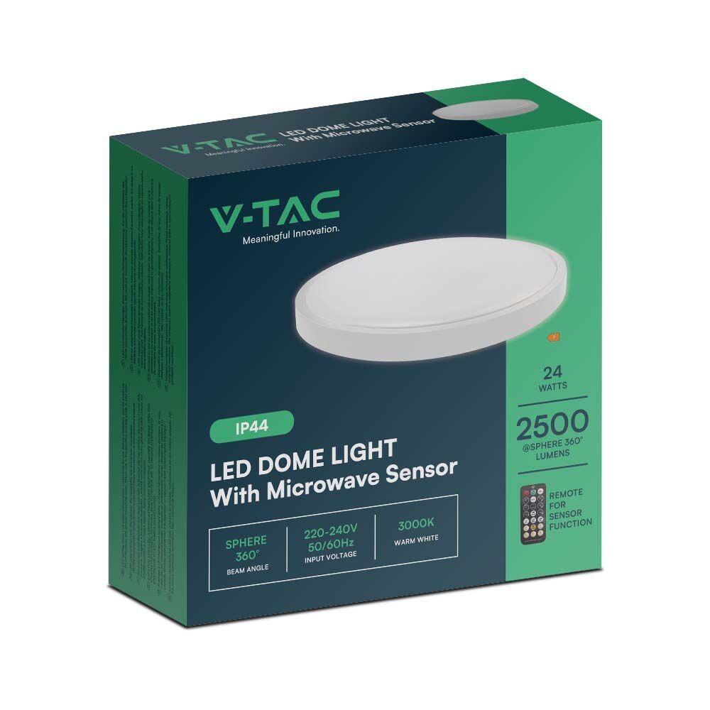 LED Microwave sensor ceiling light 24W warm white IP44 - Image 9