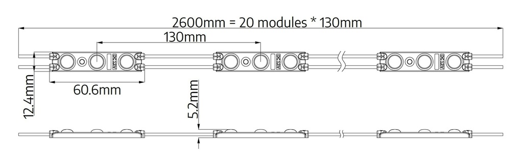 LED Modul 2835 1,2W 9500K - Image 5