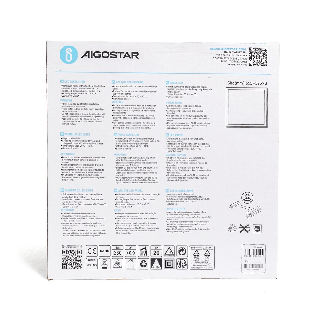 LED Panel 60 x 60 cm 3000K - Image 7