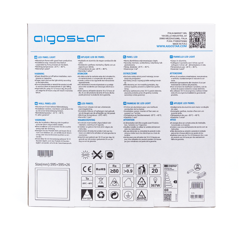 LED Panel backlit 60W 60 x 60 cm 6800lm 4000K - Image 4