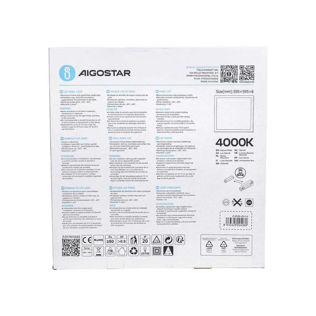 LED Panel Edge-lit 40W, UGR19, 4000K - Image 7