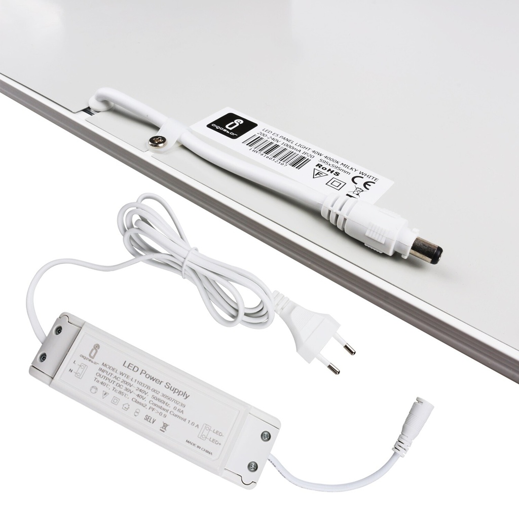 LED Panel Edge-lit 40W, UGR19, 6500K with plug - Image 2