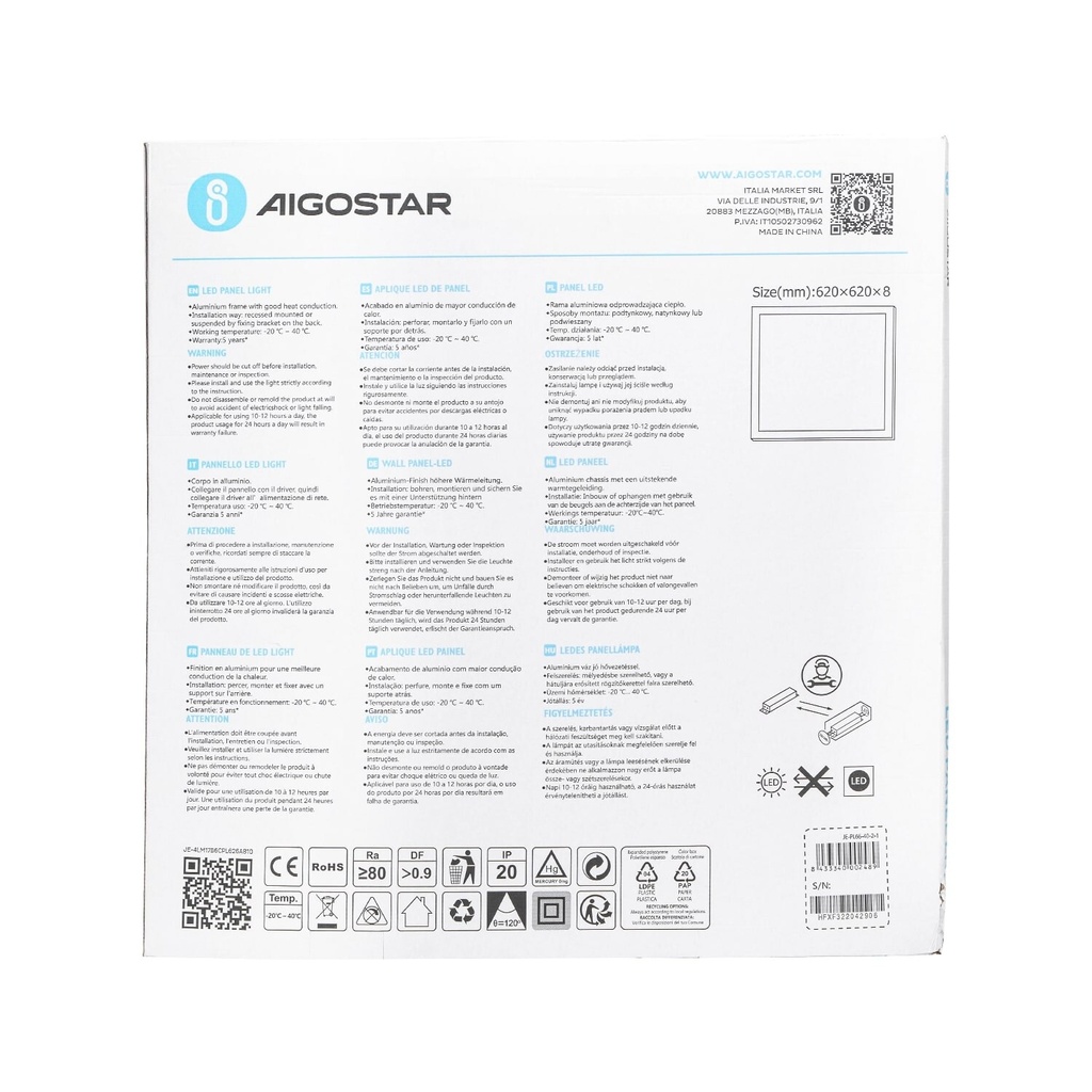 LED Panel Edge-lit 62X62 40W 6500K - Image 5