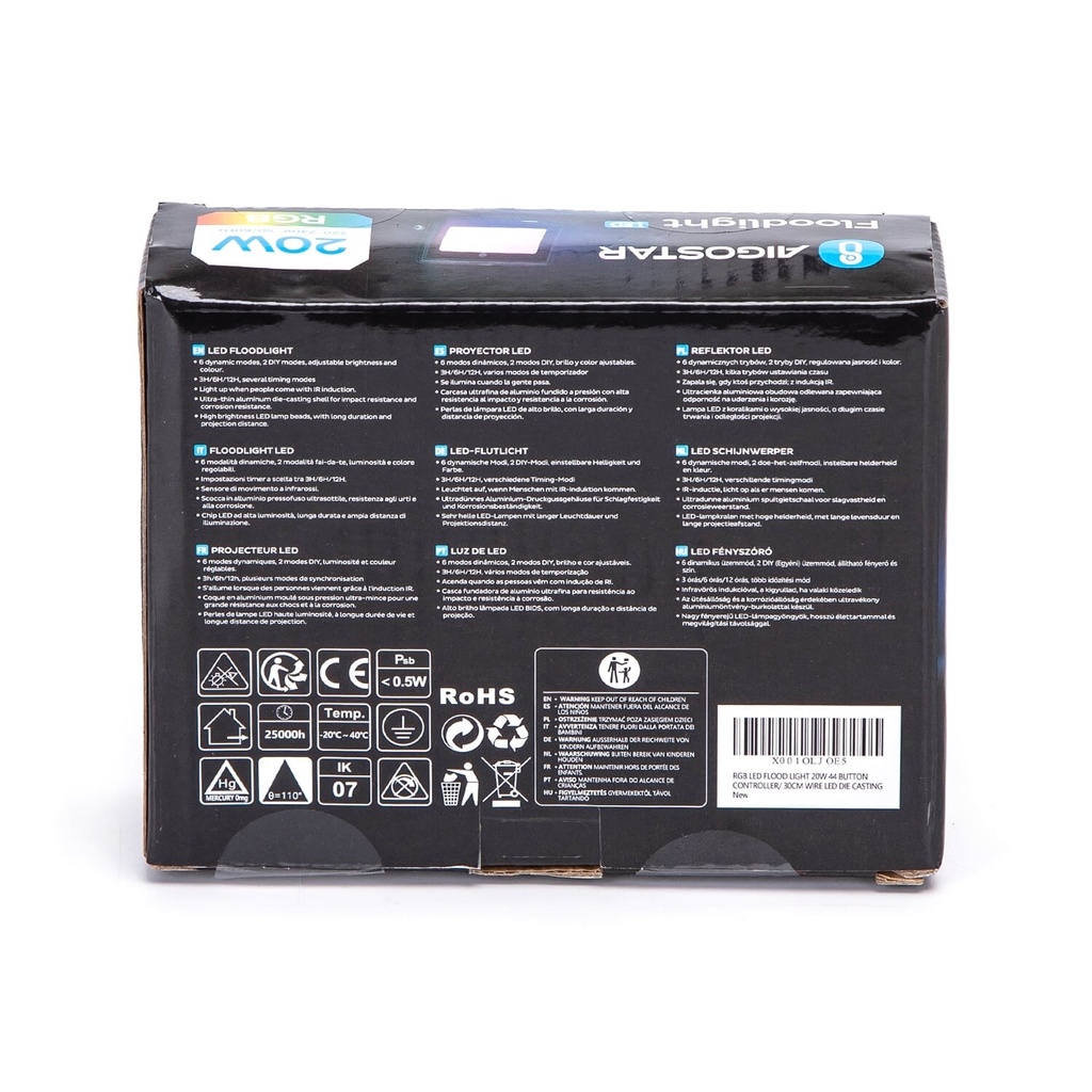 LED RGB Floodlight Black 20W - Image 4