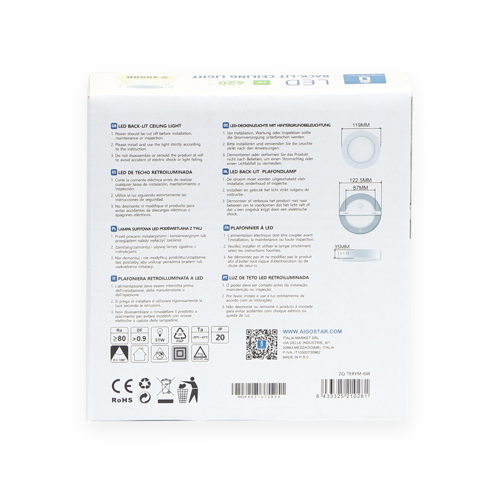 Led slim downlight 6W 4000K - Image 4