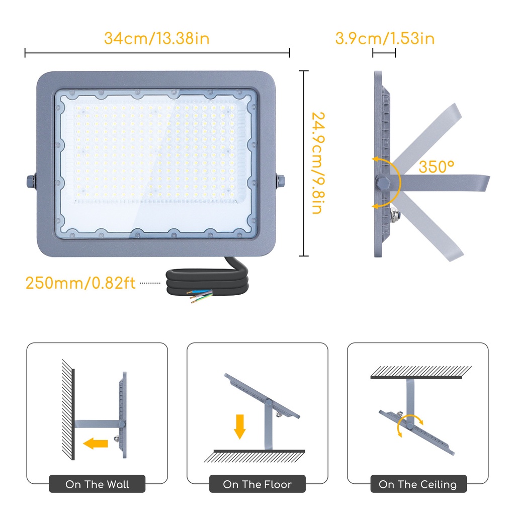 LED slim flood light 150W 6500K - Image 3