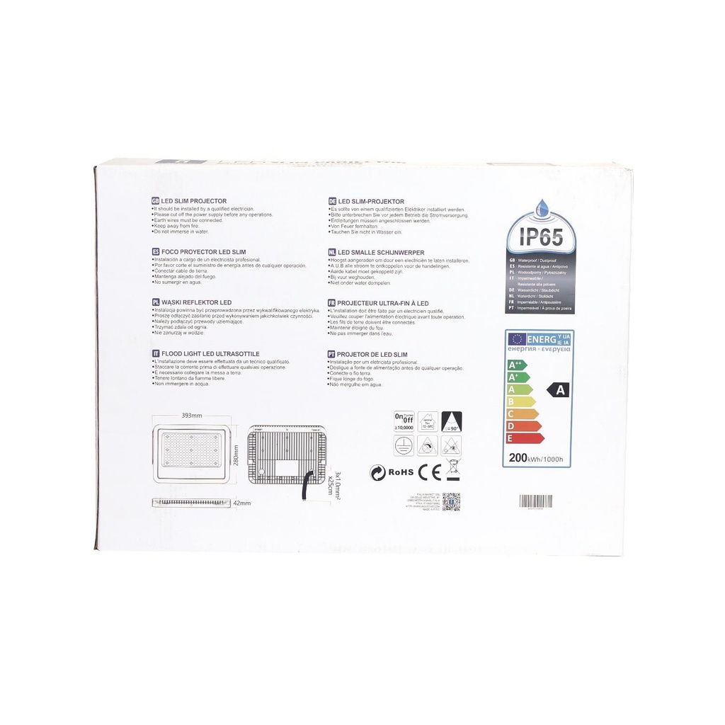LED slim flood light 200W 6500K - Image 5