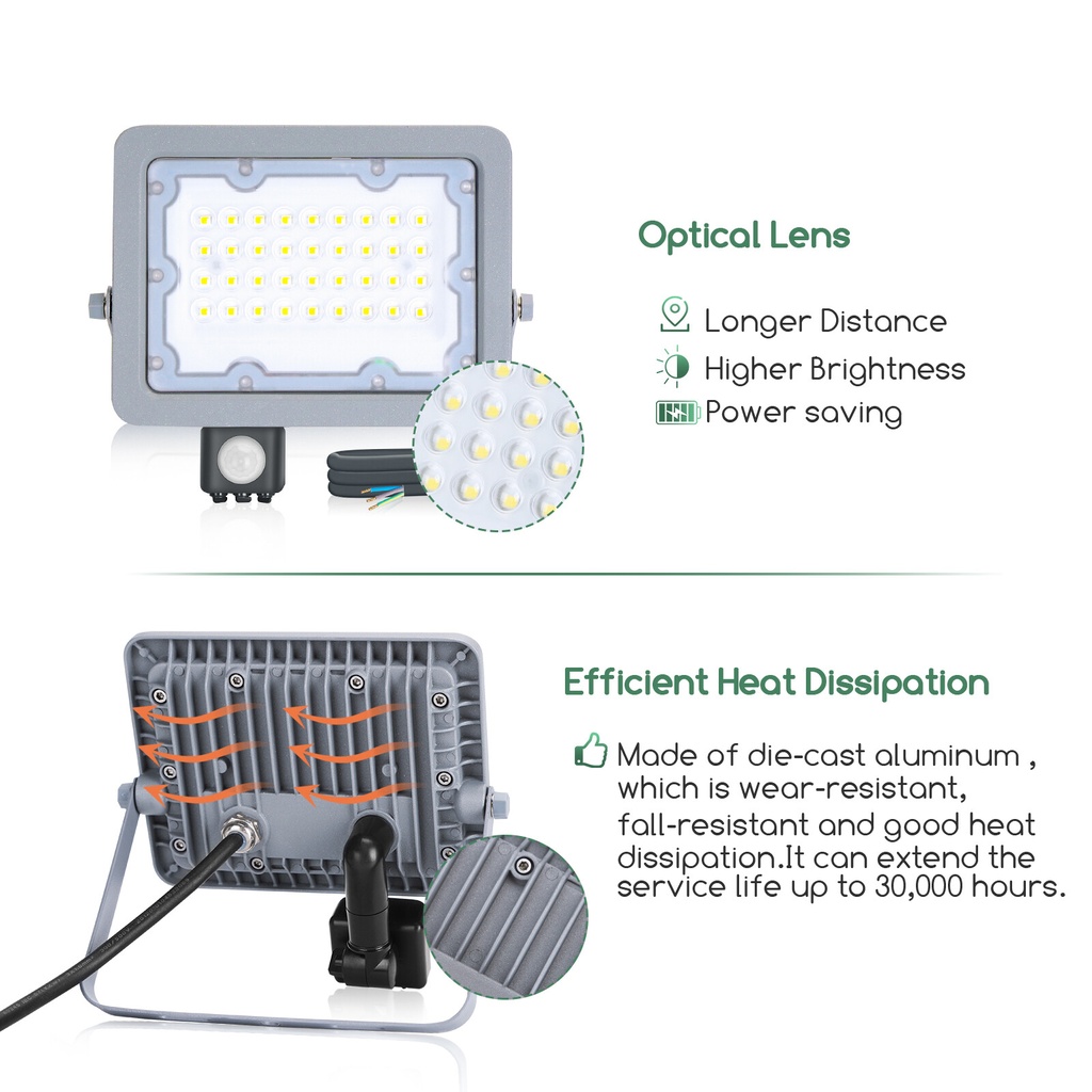 LED slim sensor flood light 30W 6500K - Image 5