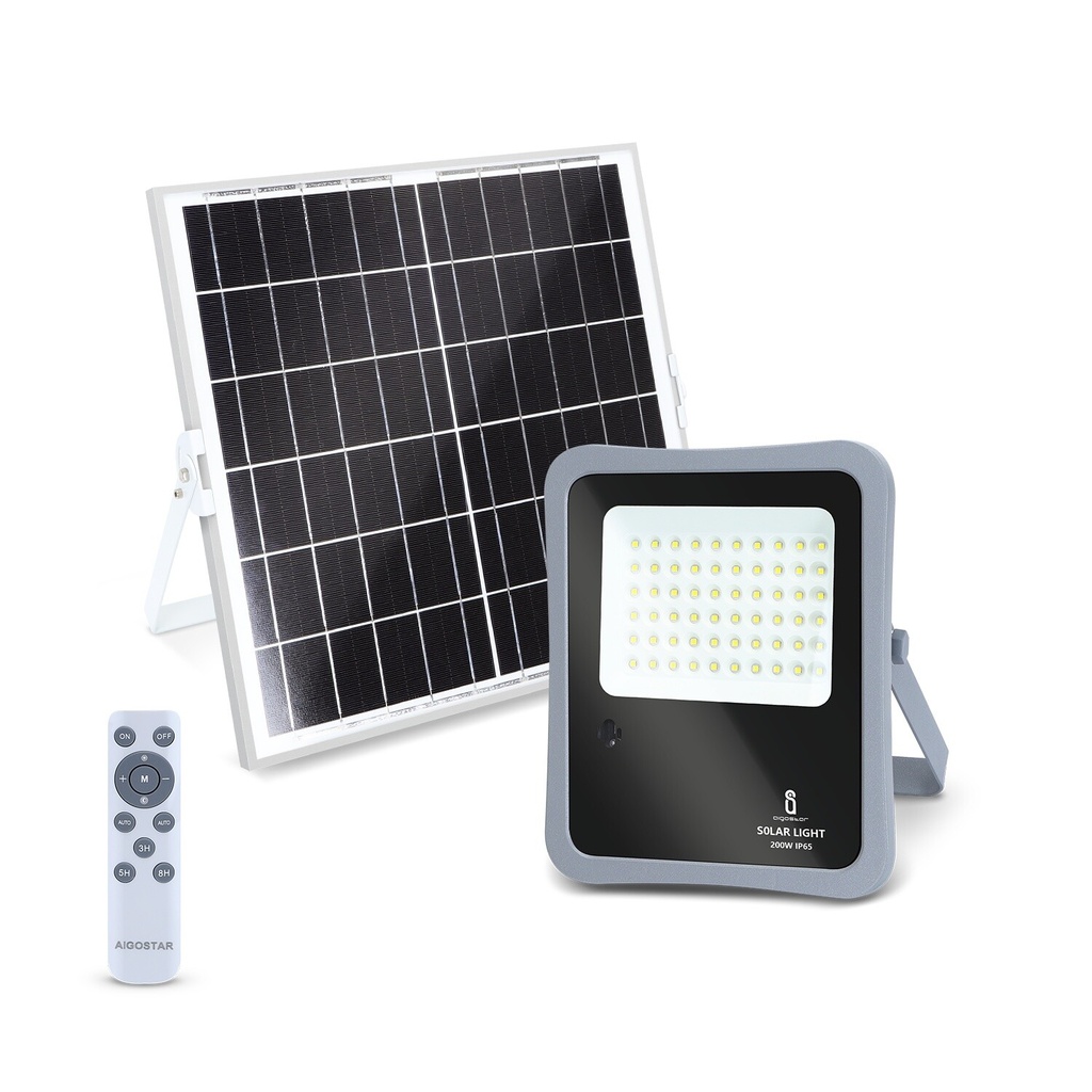 LED solar floodlight 200W 1600lm 6500K IP65 - Image 2
