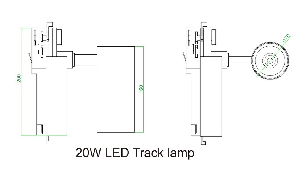 LED Track 20W 3000K 24° White - Image 2