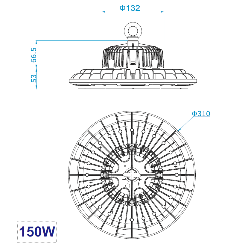 LED UFO HIGH BAY 150W 4000K Dimmable 0-10V - Image 5