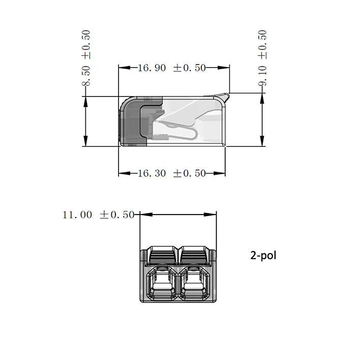 Lever Connector Mini 2P 0.2-2.5mm² 100pack - Image 5