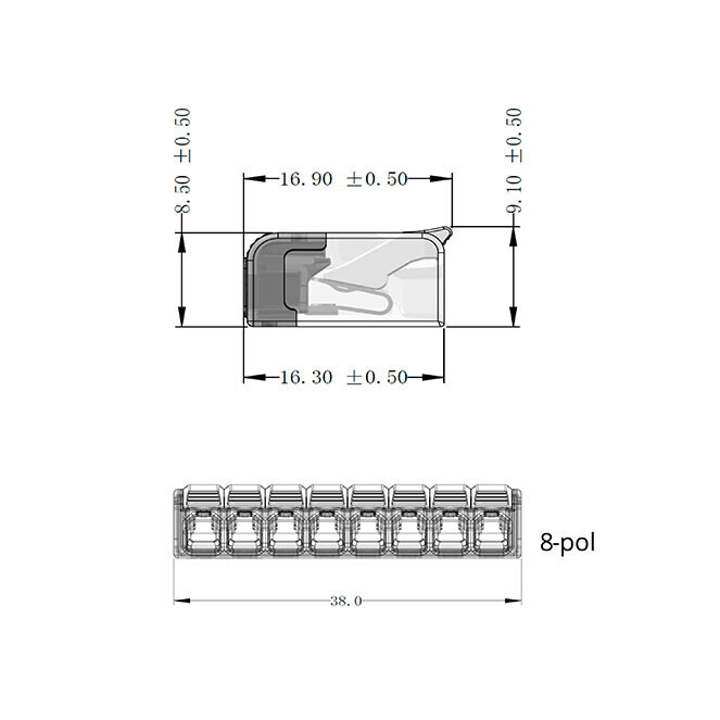 Lever Connector Mini 8P 0.2-2.5mm² 25Pack - Image 5