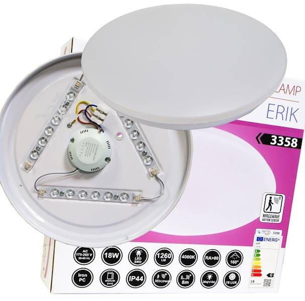 Microwave sensor ceiling lamp ERIK 18W 4000K - Image 3