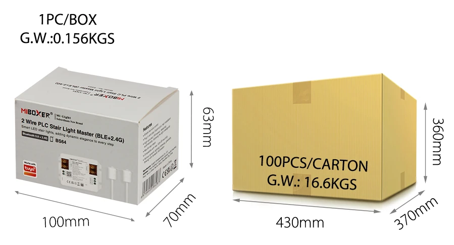 Mi-Light BS64 2-wire PLC Stair Light Master (BLE+2.4G) - Image 7