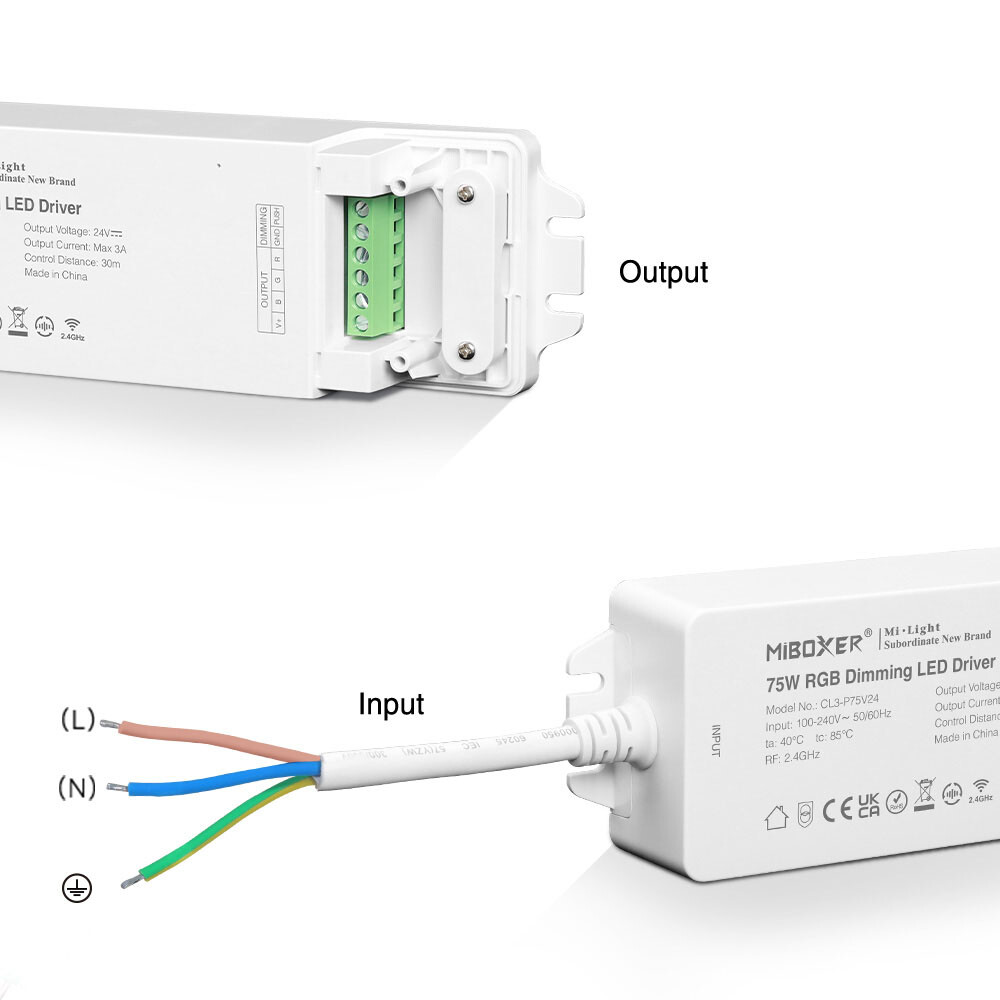 Mi-light CL3-P75V24 75W RGB Dimming LED Driver + PUSH (2.4G) - Image 3