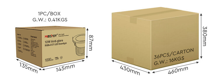 Mi-Light FUT071 12W Anti-glare RGB+CCT LED Downlight (2.4GHz + DMX512) - Image 5