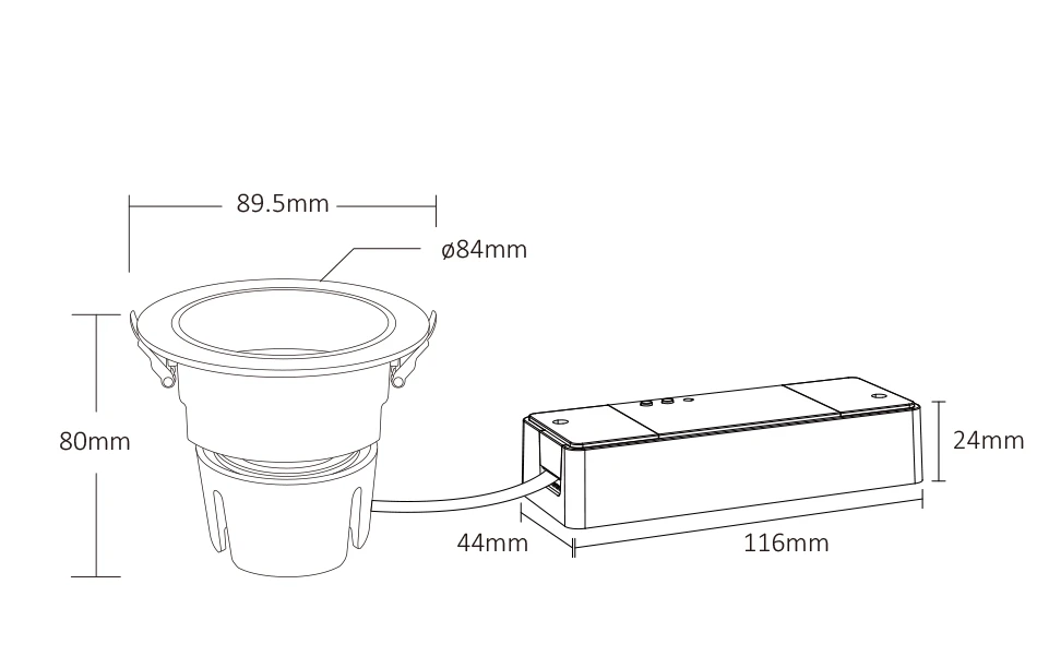 Mi-Light FUT075ZR 9W Deep Anti-glare LED CCT Downlight (Zigbee 3.0 + 2.4G) - Image 8