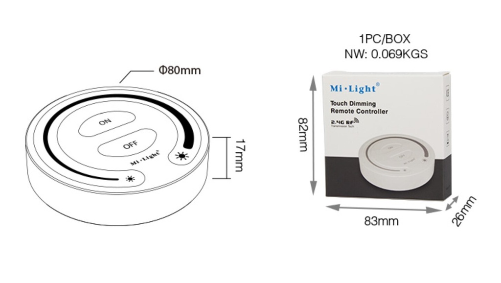 Mi-light FUT087 Touch Dimming Remote - Image 5