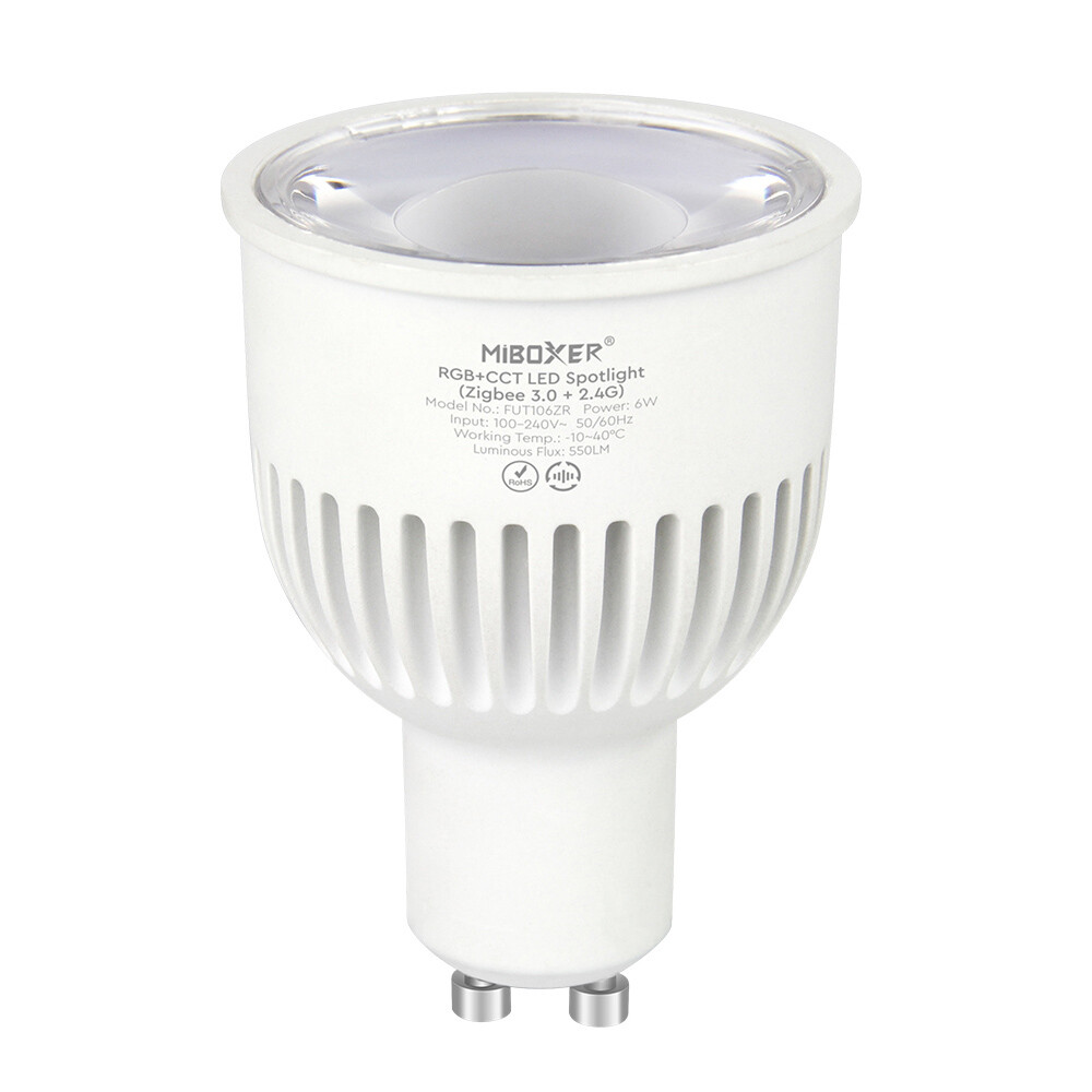 MiLight FUT106ZR 6W GU10 RGB+CCT LED Spotlight (Zigbee 3.0 + 2.4G) - Image 2