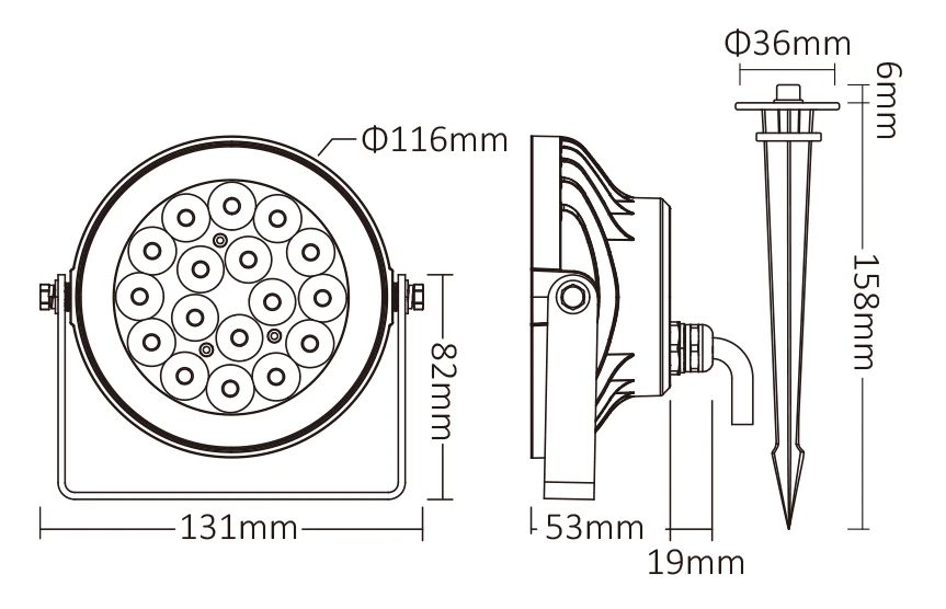 Mi-Light FUTC02 9W RGB+CCT LED Garden Light (2.4G) - Image 6