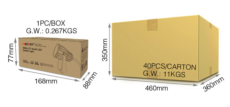 Mi-Light FUTC04 6W RGB+CCT LED Garden Light (2.4G) - Image 7