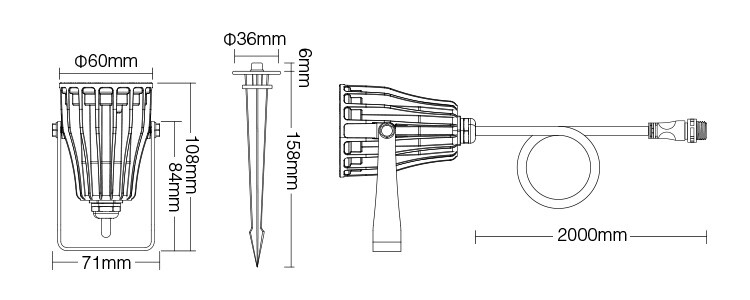 Mi- Light FUTC08 6W RGB+CCT LED Garden Light 24VDC (2.4G) - Image 5