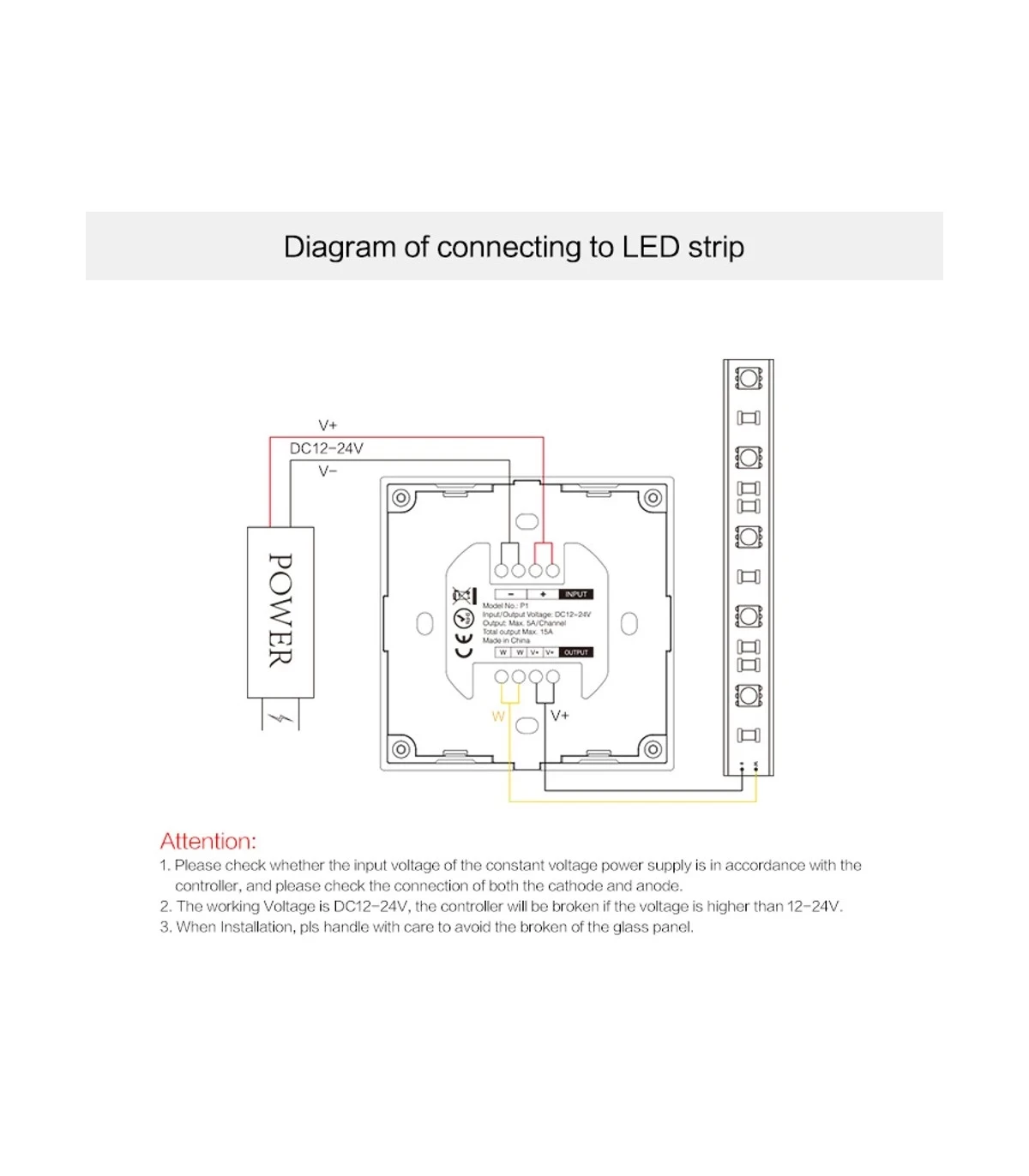 Mi-Light P1 Panel Controller Single Color (2.4G) - Image 7