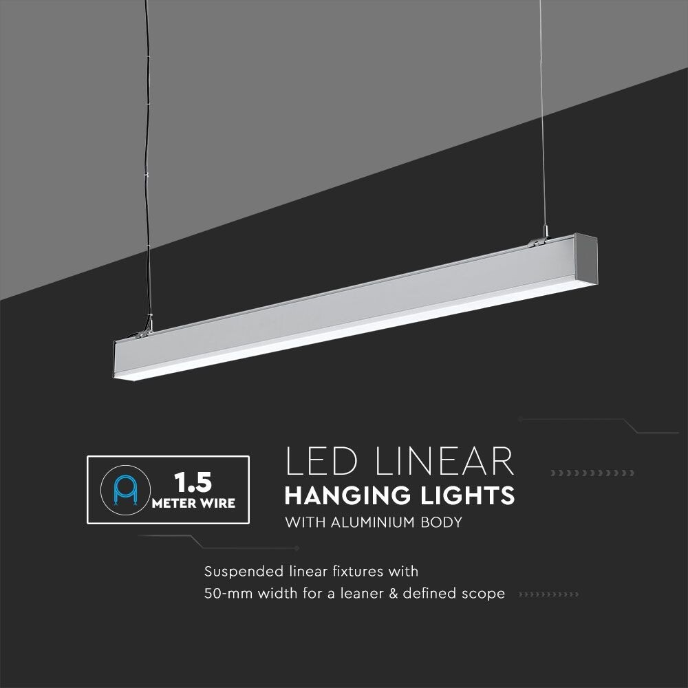 40W LED Linear suspension light 4000K silver UGR - Image 5