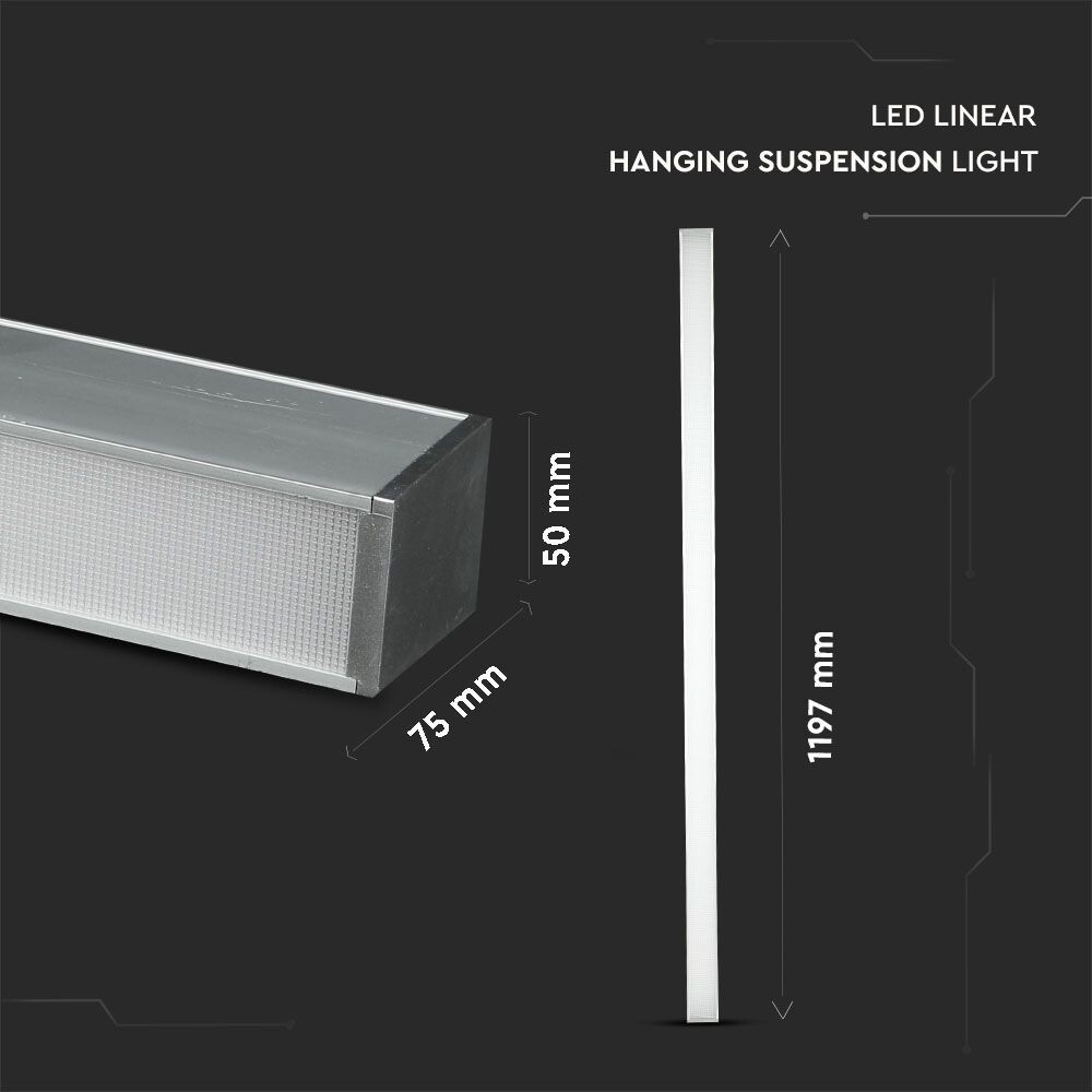 40W LED Linear suspension light 4000K silver UGR - Image 6