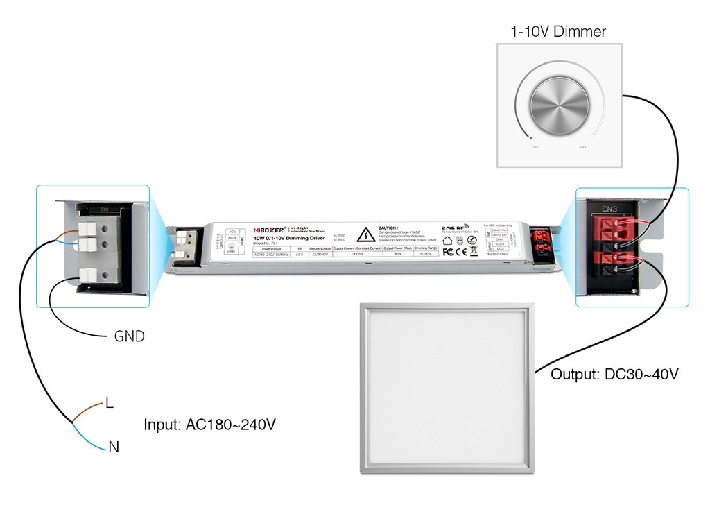 Mi-light PL1 40W 0/1~10V Dimming Driver (2.4G) - Image 6