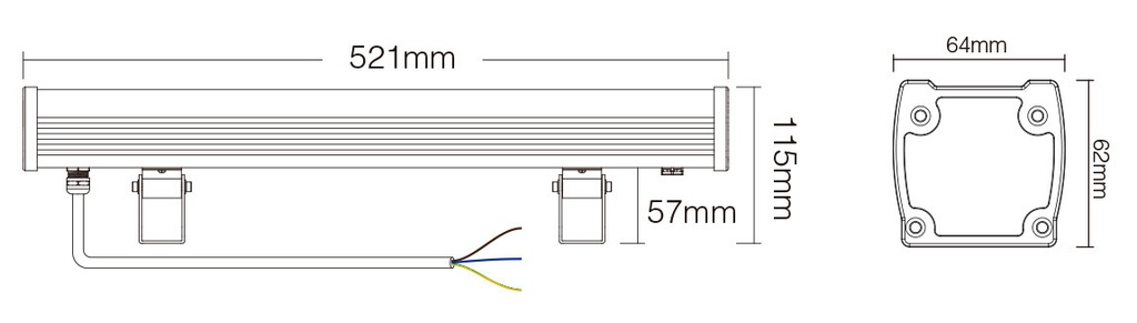 Mi-Light RL3-24 24W 0.5M RGB+CCT Wall Washing Lamp (2.4GHz DMX512) - Image 4